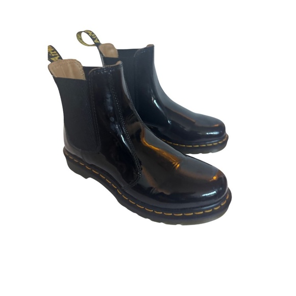 Dr. Martens 2976 Black Patent Leather Chelsea Boots Women's Size 9 - Picture 2 of 8